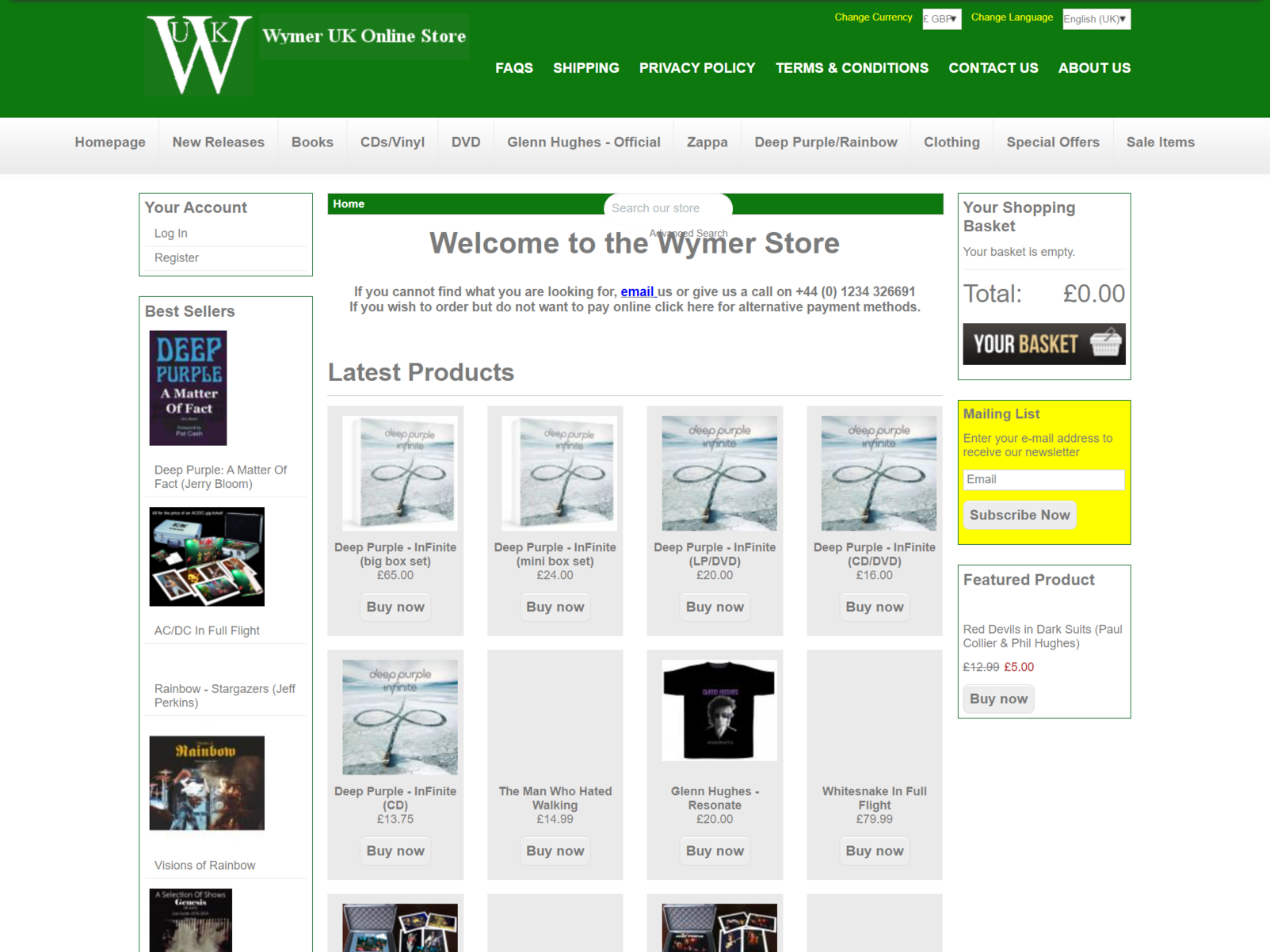 The previous website belonging to Wymer UK