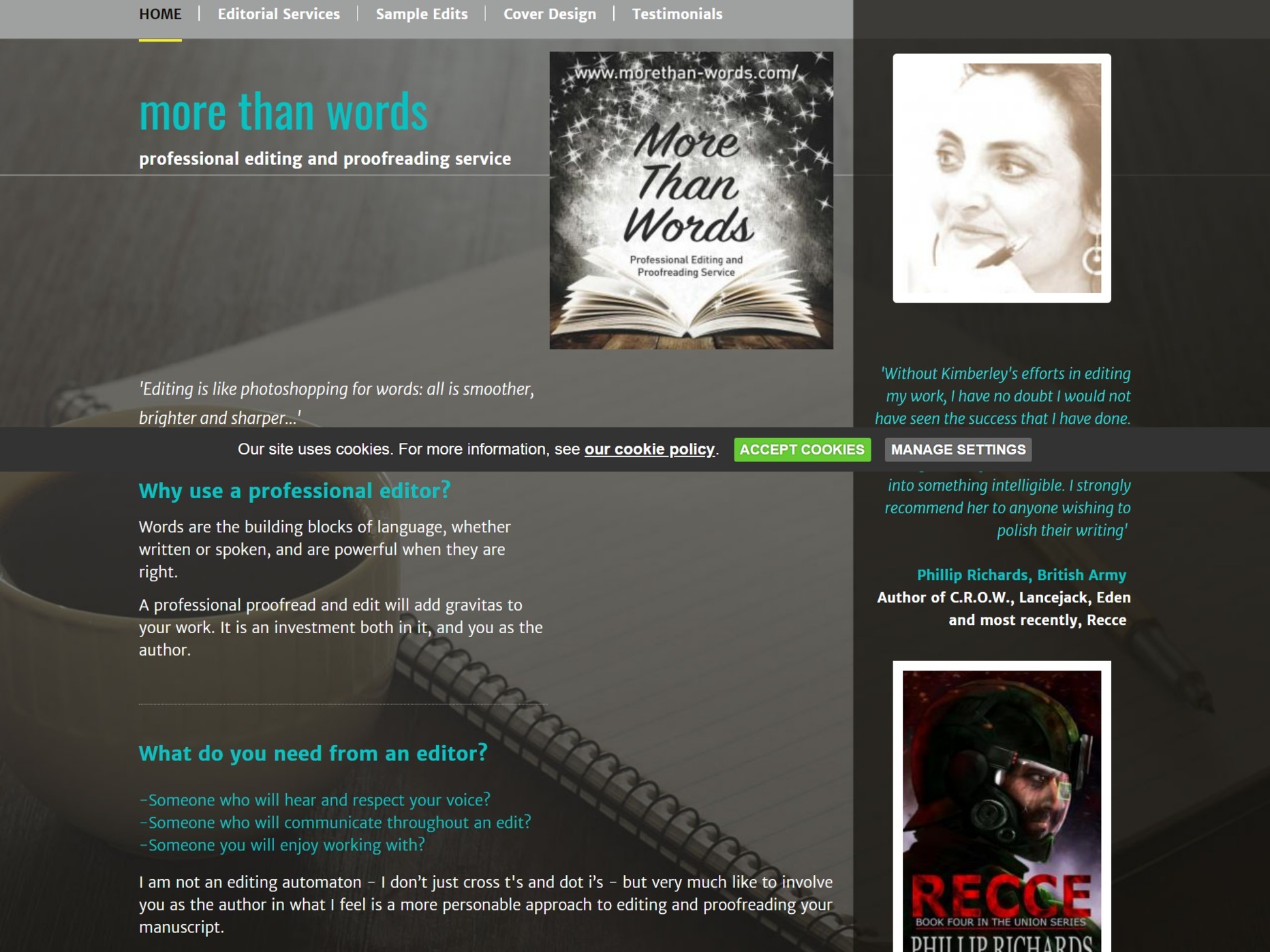 The previous website belonging to More Than Words
