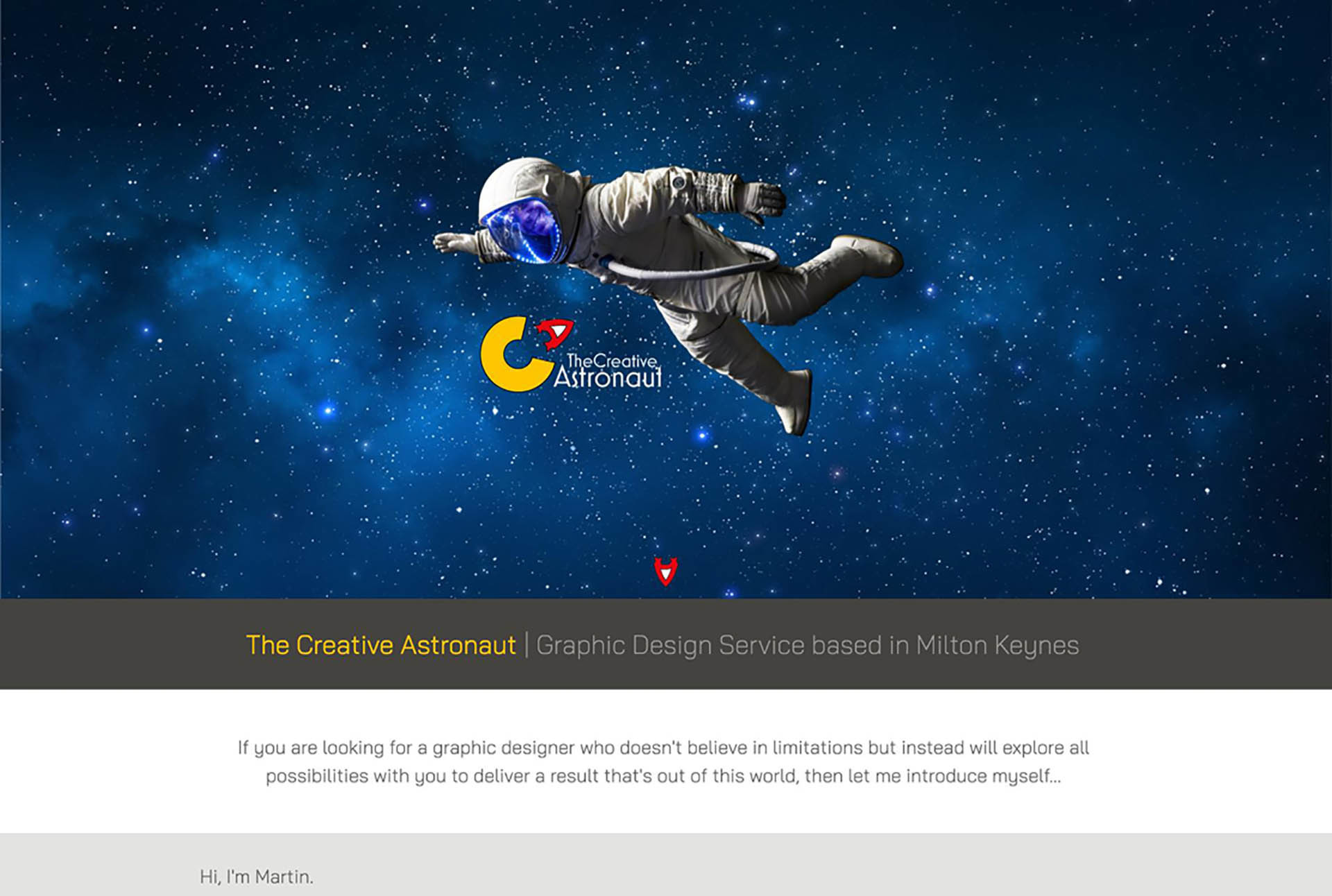 The creative astronaut website design
